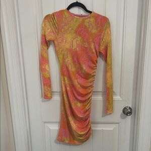 Naked Wardrobe- Snakeskin Print Bodycon Dress- M